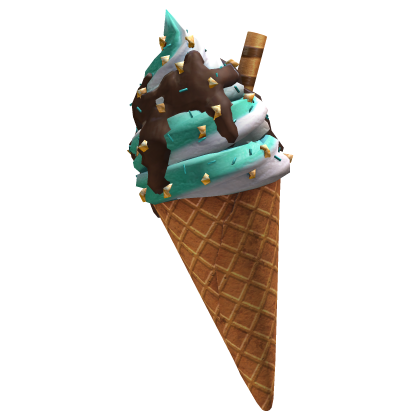 Drizzle Sprinkle Swirl Ice Cream Cone Teal Roblox item