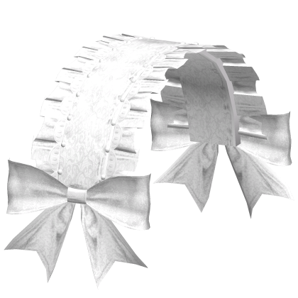 white coquette ruffled angelic headdress