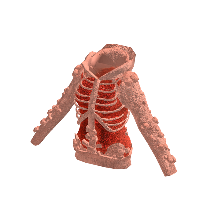 Orange Skeleton Knit Hoodie [PBR]