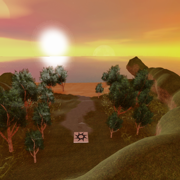 sunset with trees