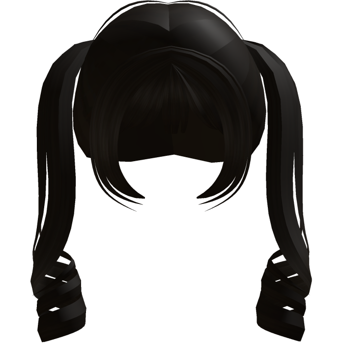 Cabelo pigtails ondulado preto fofo de garota