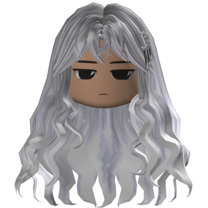 Long Wavy Hair w/ Moon Clips (Silver)