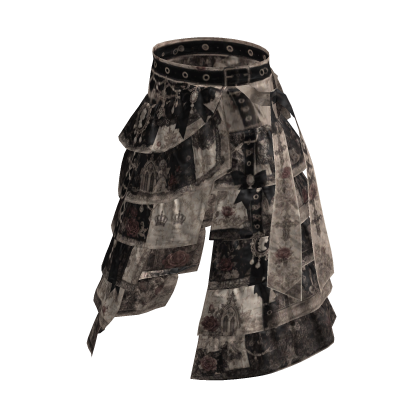Black Vintage Gothic Cathedral Layered Pants [PBR]