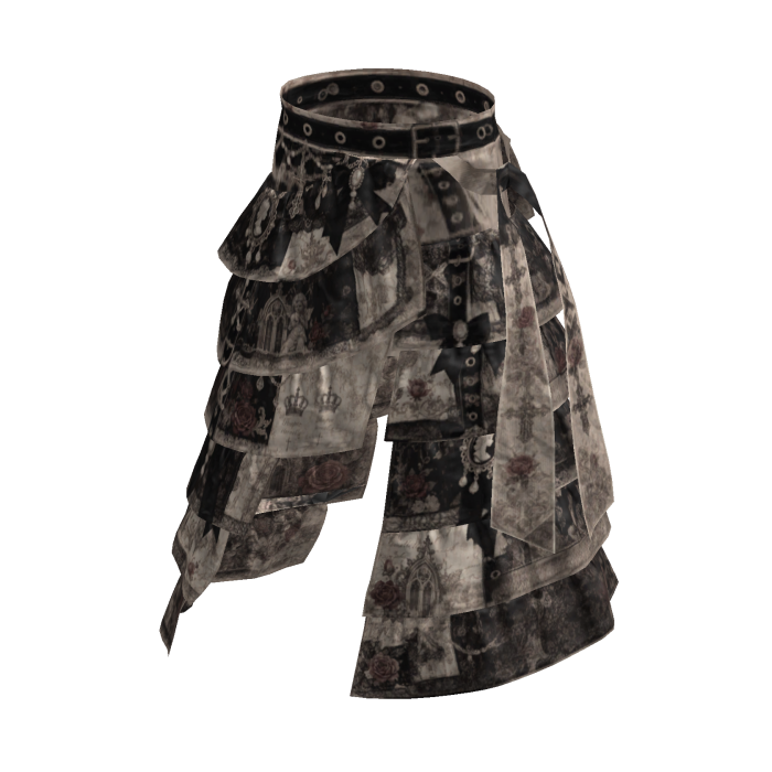 Black Vintage Gothic Cathedral Layered Pants [PBR]