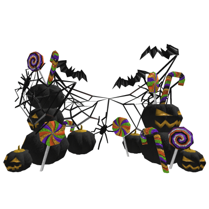 Black Halloween Pumpkin Bat Spider Web Candy