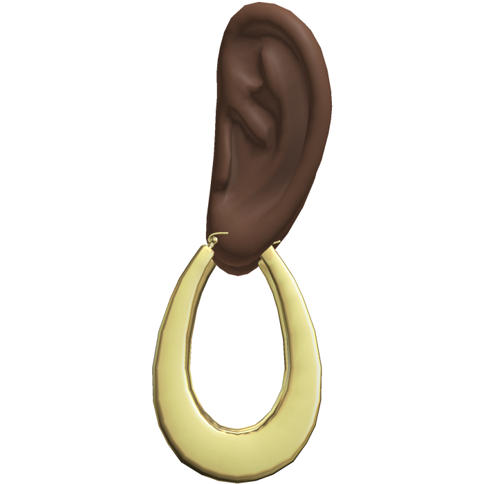Gold 2000s Teardrop Earrings Ears