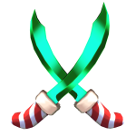 Christmas style green double swords