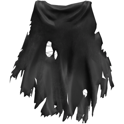 Black Old Torn Ripped Traveler Cape 