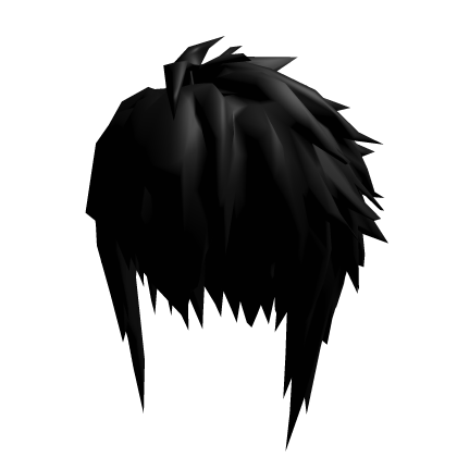Black Messy Spiky Fluffy Goth Anime Boy Hair Roblox item