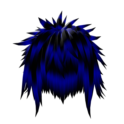 Long Shaggy Spiky Emo Black & Blue Hair Roblox item