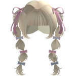 ꒰FREE꒱ : ♡ Harujuku Blonde Kawaii Braids w/ Ribbon