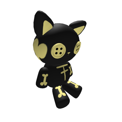 Yellow Skeleton Pastel Goth Cat Plush