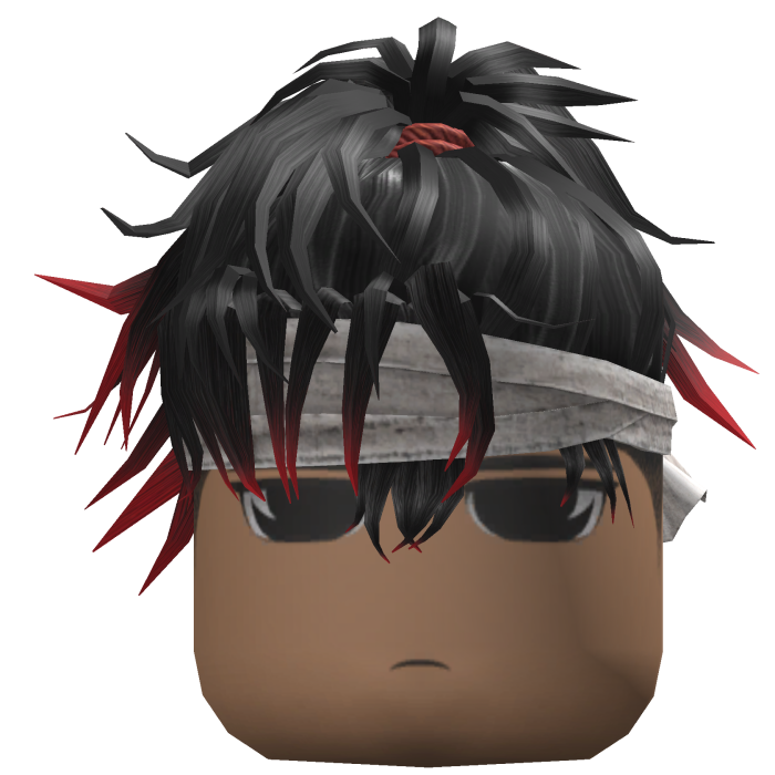 Spiky Hair w/ Bandana & Shades (Black/Red)
