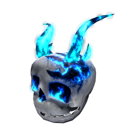 Scorched Riddling Horns Skull (blue version)