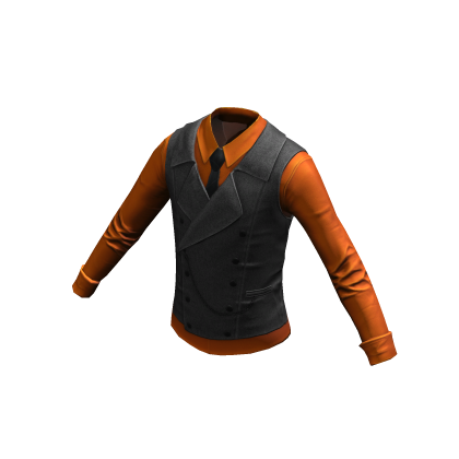 Formal Shirt w/ Vest & Tie | Gray Orange thumbnail