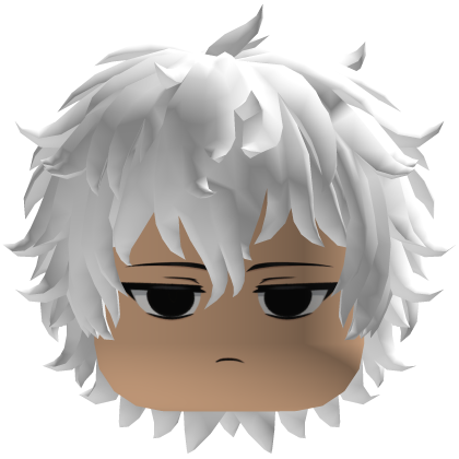 White Curly Messy Emo Cute Boy 