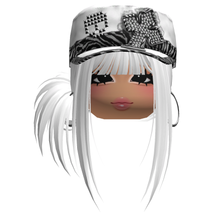 Gyaru Side Bun Hair w/ Zebra Cap & Earrings