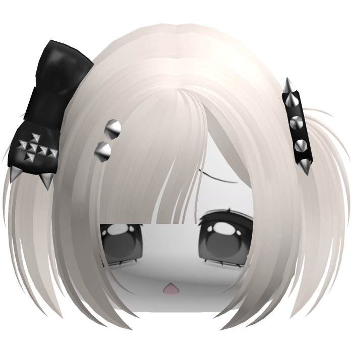 Emo Moe Blonde Baby Pigtails /w Bow & Studs
