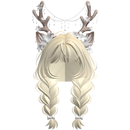 Ethereal Christmas Fairy Fawn Braids w/ Antlers