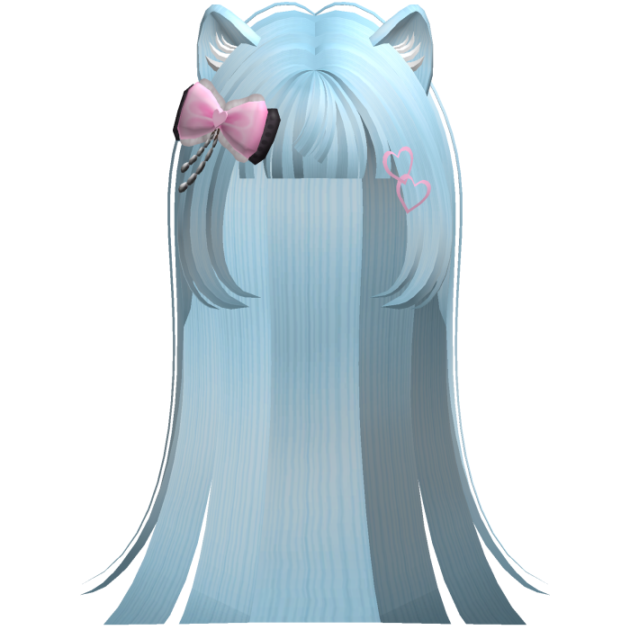Light Blue Cute Moe Kitty Cat Hair