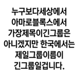누구보다세상에서아마로블록스에서가장제목이긴그룹은아니겠지만한국에서는제일그룹이름이긴그룹일겁니다.