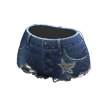 Y2K Ripped Denim Shorts Dark Blue thumbnail