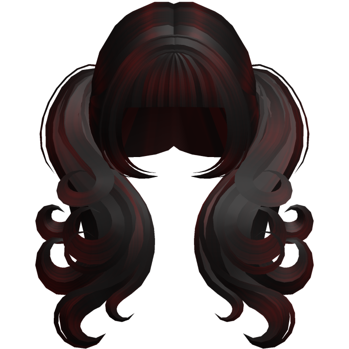 Black Red Cute Long Messy Swirly Pigtails