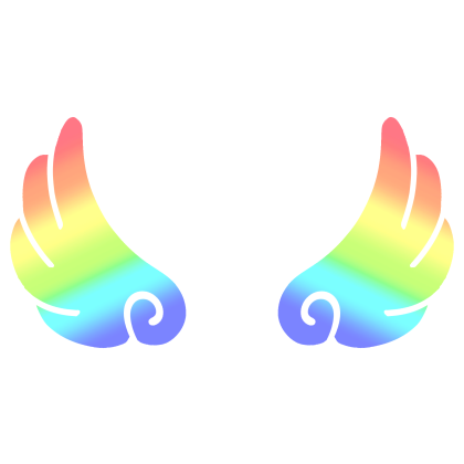♡ Cute Flared Sticker Angel Wings in Rainbow Roblox item