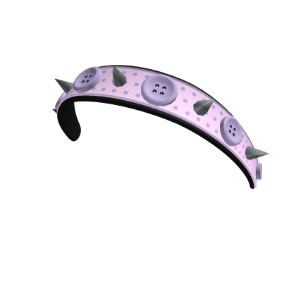 Pastel Goth Spiked Polka Dot Button Headband