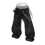💗MONEY SAGGING JEANS WITH CHAIN_BLACK
