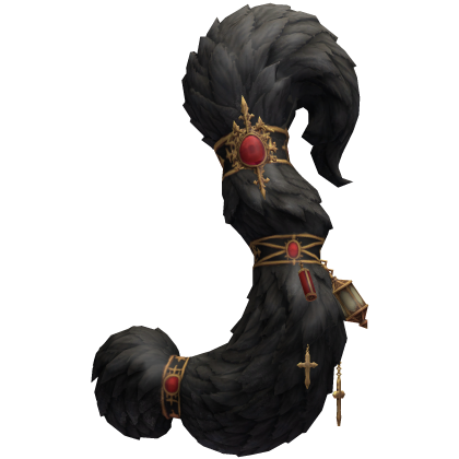 Black Fluffy Tail with Charms