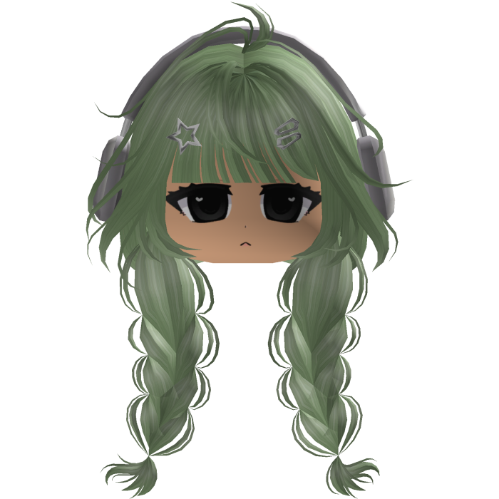 Cute emo y2k hair fluffy green 