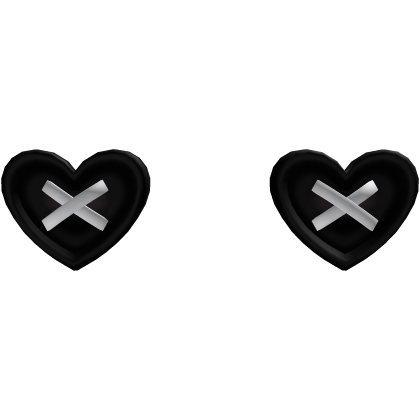 black and white heart button eyes