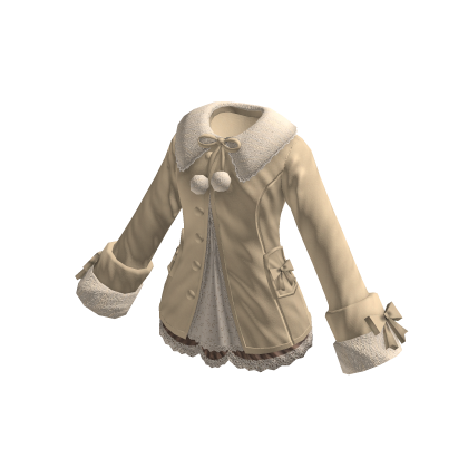 Jacket with Contrast Collar (Beige)
