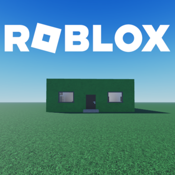 a little green house on a big green field