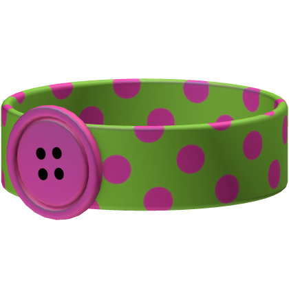 Polka Dot Button Choker [Green & Pink] Roblox item