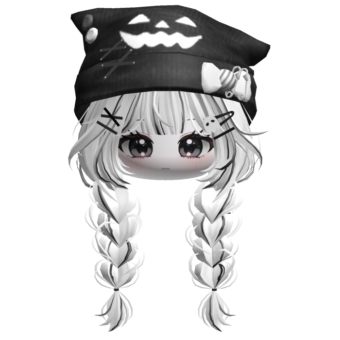 🍀Cute Girl Braided w Halloween Beanie(White)