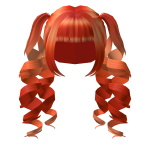 Orange Anime Drill Pigtails