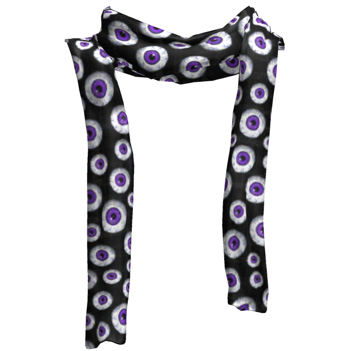 ♡ gurokawa black & purple eyeball long scarf 1.0 