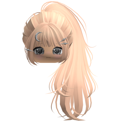 Blonde Flowy Lush Ponytail w/ Moon Pins Roblox item