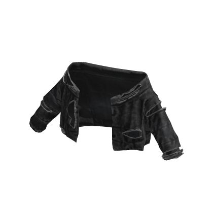 Black Distressed Cropped Jacket [PBR]