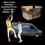LeBron James Shooting A Ball Into A Box Studios
