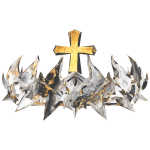 {Glow} Heavenly Goldy Cross Crown
