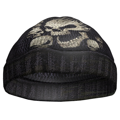Distressed Knit Skull Beanie