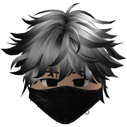 Cute Emo Boy Mask Black Y2K emo ( black white )