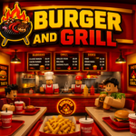 Burger & grill cafe.