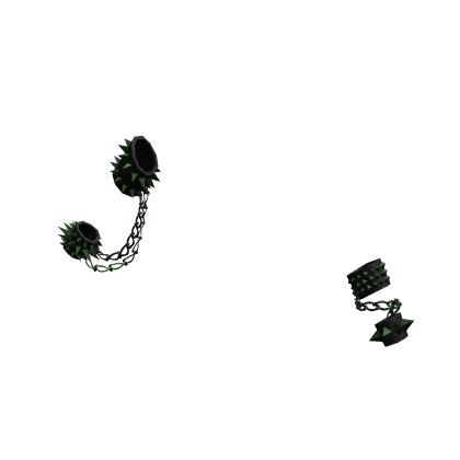 Chain Spike Punk Bracelets | Black Toxic Green thumbnail