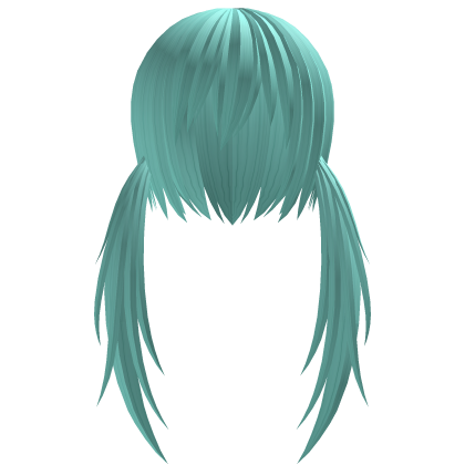 Long Choppy Anime Twintails (Light Teal) Roblox item