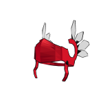Red Cartoony Helmet with Wings