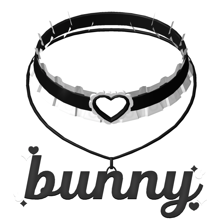 ᰔ cutesy black bunny heart choker